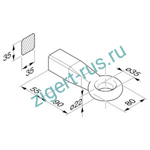 Вварные петли дышла ROCKINGER ø 35 мм Вварные петли дышла ROCKINGER ø 35 мм